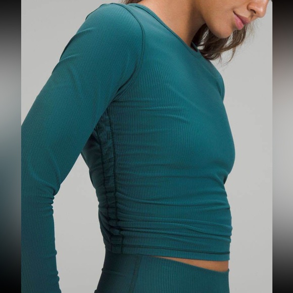 Lululemon All It Takes Women’s Green Jasper Long Sleeve, Size 2 - Picture 1 of 3